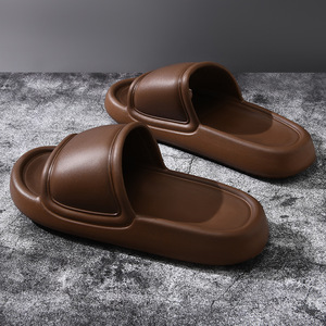 Tongs d'été à semelles épaisses en EVA pour hommes, sandales de plage respirantes, souples et antidérapantes, noir, gris, marron, taille 40 41 42 43 44 45 - Product Image 3