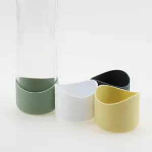 Vendita calda gomma siliconica tazza di caffè manicotto copertura bottiglia d'acqua tazza di vetro coperchio protettivo inferiore