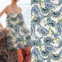 Tissu satiné sergé 100 % polyester sur mesure, motifs imprimés, design léger, pour robes de mariée pour filles et femmes, doublure de bagages