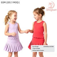 Robe de sport pour enfants DH ODM Orchid Dew, jupe, col rond, sans manches, camisole, haute élasticité, superpositions, tenue de course quotidienne pour filles