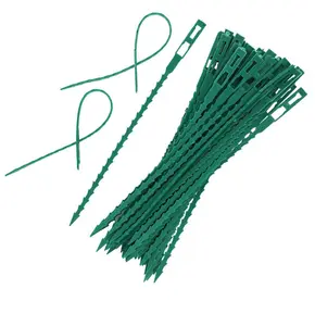 热卖50支花园柔性麻花领带可重复使用塑料花园鱼骨刺植物皮带领带