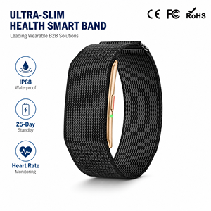 Bracelet intelligent sans écran personnalisé avec logo S07, ultra-fin 7,5 mm, suivi de la santé, OEM ODM, bracelet tissé, moniteur de fréquence cardiaque, moniteur de sommeil, smartband - Product Image 1