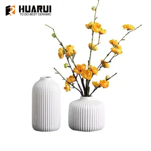 Fabrik preis Einzels ublimation Hohe runde moderne minimalist ische Keramik-Blumentopf vase