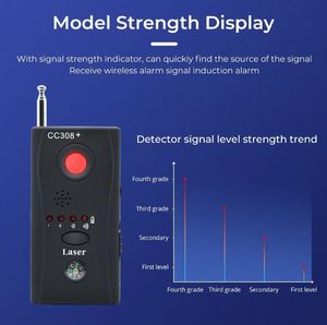 High-Tech Camera Detector Anti Spy Camera Scanning Detector CC308 + Laser sem fio escondido Finder GSM RF Scanner Proteger a privacidade - Product Image 5
