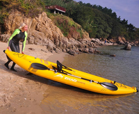 Kayak gonflable de pêche Mako en PVC personnalisé en usine pour une personne seule 390 bateaux portables bateau de pêche 1 pièce bateau à côtes