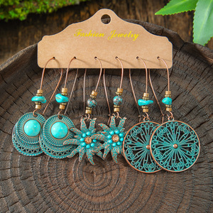 Fashion Jewelry Bohemia Style <b>Drop</b> Earrings Alloy Tassel Women's Party Earrings Antique <b>Bronze</b> Plated - Product Image 3