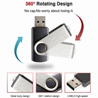 Clé USB 2.0 personnalisable, capacité de mémoire de 1 Go à 128 Go, clé USB en plastique avec cryptage et garantie d'un an, en stock