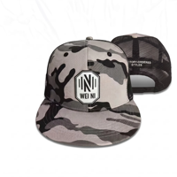 Casquette Trucker à Visière Plate Camouflage Personnalisée, Casquette de Baseball en Maille Snapback avec Logo Patch 3D en Silicone, Vente en Gros OEM Gorras