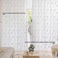 Cortinas Opacas para Dormitorio Infantil con Diseño de Nubes |   Cortinas translúcidas de gasa blanca con bordado de toalla