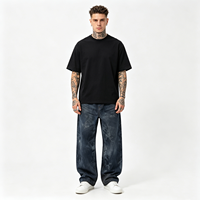 Jean Homme Premium Neuf en Denim Texturé Ciré Coupe Droite de Haute Qualité – Jean Baggy Femme