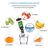 Testeur de concentration d'ions hydrogène 4-en-1 PH/ORP/H2/TEMP avec rétroéclairage, précision de 0,005 pH, testeur numérique de qualité de l'eau