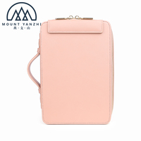 Étui de rangement pour bijoux de voyage portable en cuir véritable de haute qualité, avec fermeture éclair, logo personnalisé, fabriqué à la main, de luxe, par Mount Yanzhi