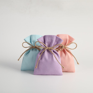 Fabric <b>Drawstring</b> <b>Pouches</b> 8x10cm 15x20cm Jewelry Storage Bags Pink Purple Rectangular With Twine Tie For Rings Power Banks - Product Image 2
