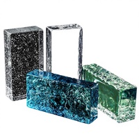 Briques de verre décoratives solides à bords lisses, thermofusibles, résistantes au feu et imperméables pour salle de bain, extérieur, cuisine, salle de sport, salle à manger (vente en gros)