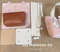Kit de couture DIY pour sac à main jacquard floral 2026, avec poignée en cuir PU et accessoires, projet de sac fourre-tout vintage