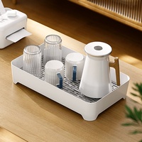 Grote capaciteit dubbelwandige minimalistische rechthoekige plastic afdruipbak voor keuken, badkamer, bureau en aanrecht