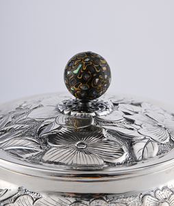 Ensemble de théières en argent sterling martelé à la main, style Art déco moderne, bec court, résistant à la chaleur, infuseur grande capacité, idéal pour les cadeaux YY - Product Image 4
