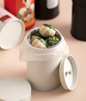 Boîte alimentaire cylindrique ronde personnalisée, impression sérigraphique, laquée, pour le stockage du thé et du sucre, conteneur métallique avec logo personnalisé
