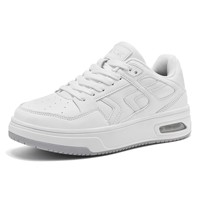 Sneakers unisexes noir et blanc en PU avec semelle à coussin d'air, semelle extérieure en caoutchouc, semelle intermédiaire en EVA