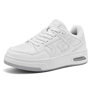 Zapatillas Unisex Negras y Blancas de PU con Suela con Amortiguación de Aire, Suela Exterior de Goma y Entresuela de EVA - Product Image 6