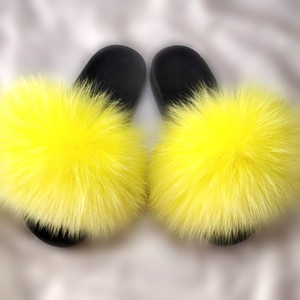 Pantuflas de Mujer con Punta Abierta de Piel de Zorro, Suaves y Esponjosas, con Plantilla de Felpa, Cálidas y Antideslizantes, Sandalias/Zapatillas de <span class=keywords><strong>Casa</strong></span> - Product Image 2