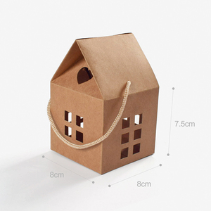 CSMD fabricants chinois en gros forme de <span class=keywords><strong>maison</strong></span> <span class=keywords><strong>prix</strong></span> pas cher couleur naturelle vide biscuit papier artisanal blanc boîte-cadeau pour souvenirs - Product Image 4