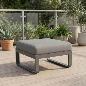 Minimalist Modern <b>Outdoor</b> Lounge Ottoman Single Seat Garden <b>Sofa</b> Weather Resistant for Living Room Hotel Patio Villa Apartment - Product Image 3
