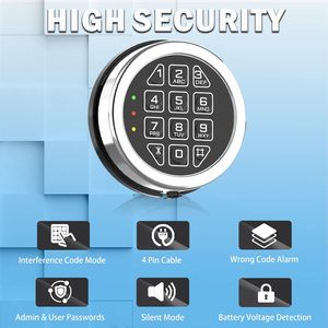 Coffre-fort numérique Master Lock avec serrure à clé, en gros, pour <span class=keywords><strong>la</strong></span> sécurité des coffres-forts, des portes <span class=keywords><strong>de</strong></span> <span class=keywords><strong>maison</strong></span> et des armoires à armes, serrure électronique ronde - Product Image 4
