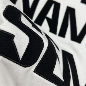 เสื้อยืดดีไซน์เนอร์พรีเมียมเนื้อผ้าหนา ปักลาย ทรงหลวม ไหล่ตก คอกลม ผ้าฝ้าย ทรงบ็อกซี่ ตัดสั้น สำหรับผู้ชาย - Product Image 4