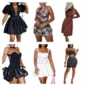 Robes d'été pour femmes assorties, coton/polyester, vêtements mixtes bon marché, lot de stock provenant du fournisseur - Product Image 1