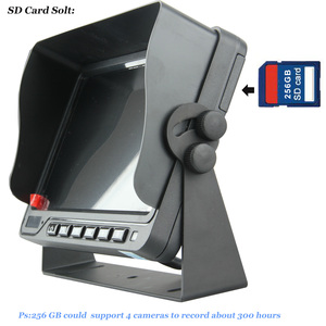 Moniteur de <span class=keywords><strong>pare</strong></span>-<span class=keywords><strong>soleil</strong></span> de 7 pouces <span class=keywords><strong>pour</strong></span> véhicule robuste avec DVR 4Chs et écran LCD TFT à fonction RVB de carte SD de 256 Go - Product Image 3