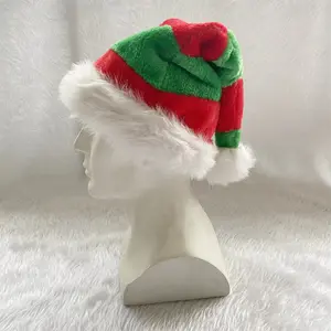 Custom Christmas Hat Embroidery Logo Manufacture Wholesale Novelty Flashing Beanie Santa Stocking Caps For Adults And Baby Kids