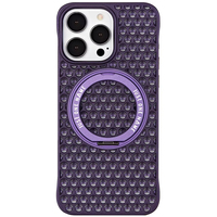 Coque de téléphone magnétique multi-couleurs C&T, antichoc, en métal, avec dissipation de chaleur et béquille pour 15 Pro Max