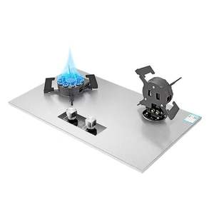 Zamanlayıcı ile 2 brülör katlanabilir brülör paslanmaz çelik temperli cam gaz sobası - Product Image 1