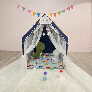 Casa de juegos infantil rosa para niñas, carpa de juguete para interiores para niños de 2 a 6 años con diseño de castillo y luces - Product Image 3