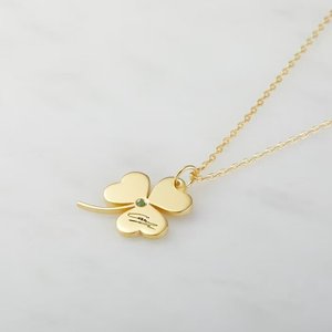 Thiết kế mới cá nhân Birthstone may mắn Clover Vòng cổ chữ ký <span class=keywords><strong>shamrock</strong></span> 4 lá trang sức PVD mạ thép không gỉ Vòng cổ - Product Image 3