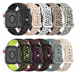 Bracelet de montre en silicone à imprimé léopard bicolore 18 mm 20 mm 22 mm - Product Image 3