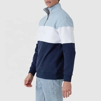OEM personnalisé 100% coton colour block pull pull 1/4 quart demi fermeture éclair sweat pour hommes