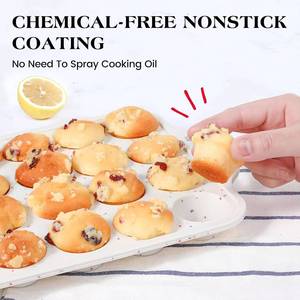 MUYULINS Factory 24-cup LFGB non-stick BPA Free metal reinforced frame mini <b>silicone</b> cupcake pan American cake tin <b>baking</b> mold - Product Image 4