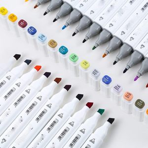 ปากกามาร์คเกอร์แอลกอฮอล์ 80/100/120/256 สี หัวคู่ ปากกาเขียนแบบถาวร สำหรับวาดภาพ - Product Image 2