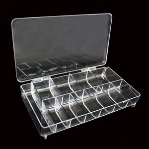 21863 hot selling 11spaces Acrylic nail tip Jewelry storage box Plastic findings storage organizer