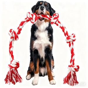 Dayanıklı Pamuklu Çiğneme İpi Oyuncak Yavru Köpekler Küçük-Orta Boy Köpekler Çevre Dostu İnteraktif Eğitim Çekme Oyunu Diş Temizleme Oyunu Peluş D - Product Image 1