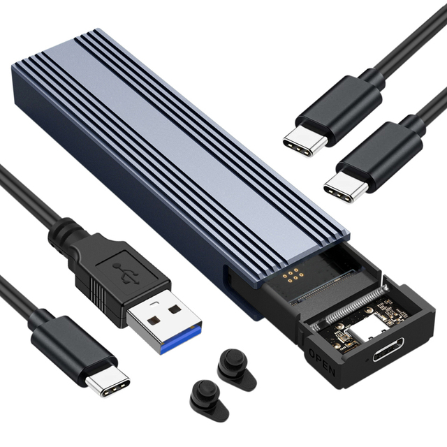 VCOM USB Type C External SSD Enclosure M.2 PCI-E NVMe M B Key 10Gbps Aluminum Alloy Solid State Drive Casing