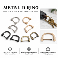 Kait Penghubung Bentuk Cincin D Trendy, Logam, Sekrup, Model Shackle Horseshoe untuk Ransel, Bagasi, Aksesoris Perkakas DIY