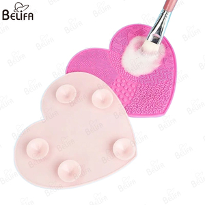 Nuevas ventosas antideslizantes en forma de corazón, almohadilla para cepillo de belleza, alfombrilla de limpieza para cepillo de maquillaje de silicona - Product Image 2