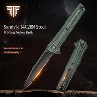 Couteau de poche pliant extérieur en acier inoxydable 14C28N pour la chasse, le camping et la survie avec manche en micarta