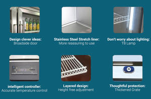 2025 dikey proje ekran buzdolabı kalınlaşmış rendeleyin paslanmaz çelik dondurucu ile cam kapi soğutucu dondurucu - Product Image 6
