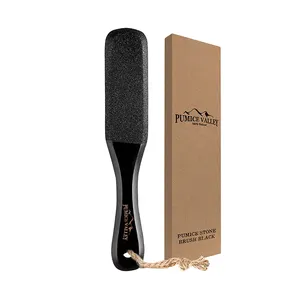 New design Factory wholesale long handle wood professional double sided callus remover foot file wooden pumice stone