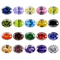Pierres précieuses polies, colorées, en forme d'œuf, ovales, en zircone cubique synthétique, cabochon, pierres en vrac