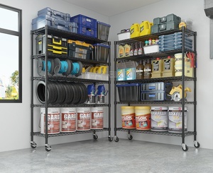 Étagère en fil métallique NSF de stockage d'usine de Guangzhou <span class=keywords><strong>sur</strong></span> roulettes étagère intérieure pour atelier de garage de cuisine - Product Image 5